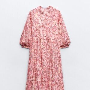 Zara printed tiered dress